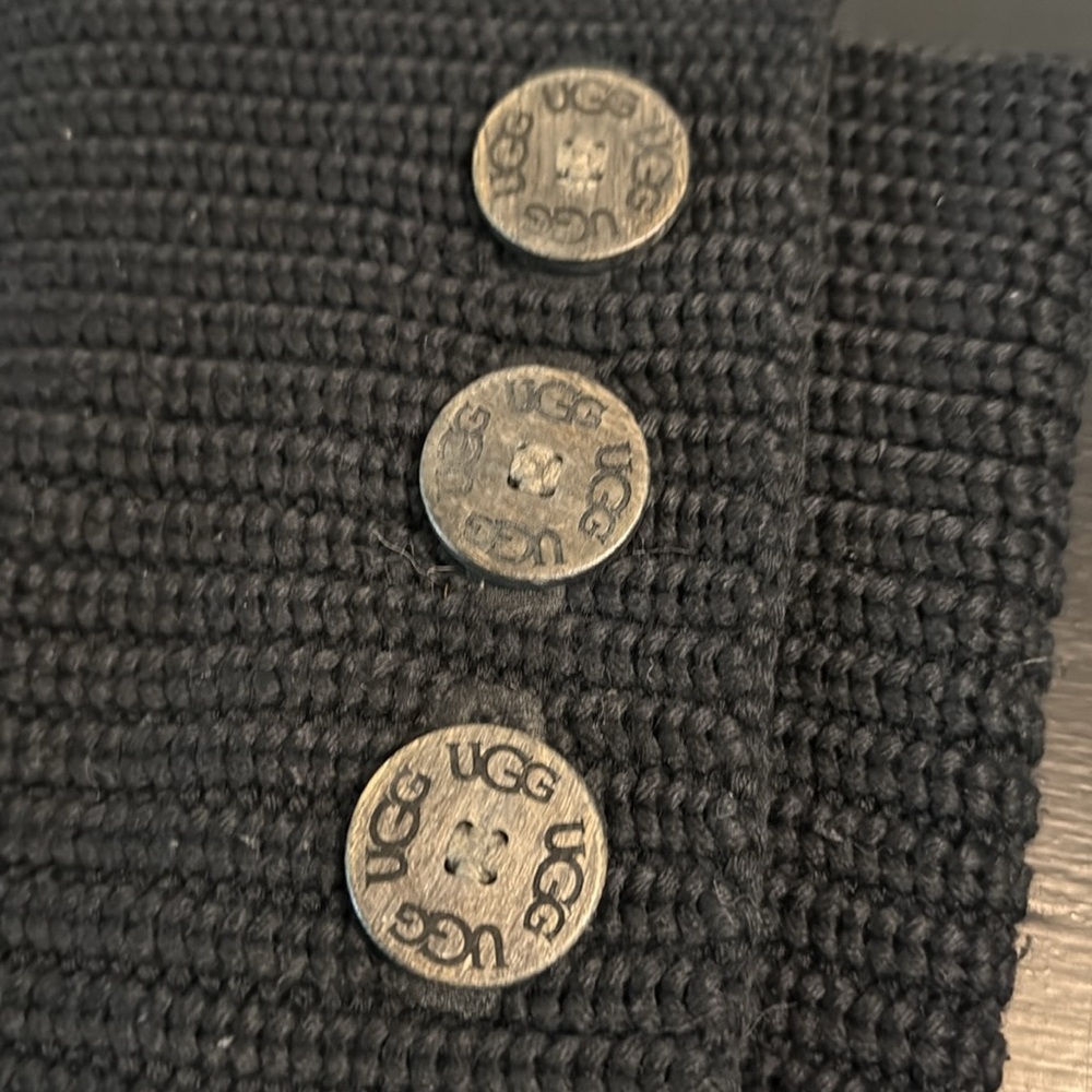 UGG Black Knit Button Women's Boots - Picture 2 of 5
